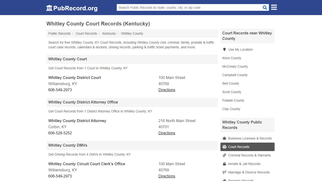 Free Whitley County Court Records (Kentucky Court Records)